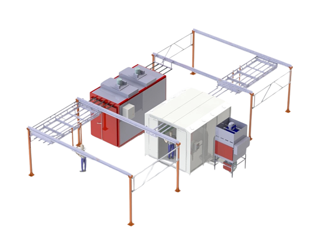 Кольцевая линия порошковой покраски 